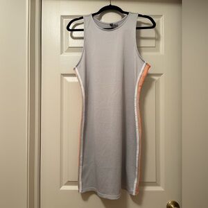 H&M Divided Light Gray Dress with Light Orange and White Side Stripes